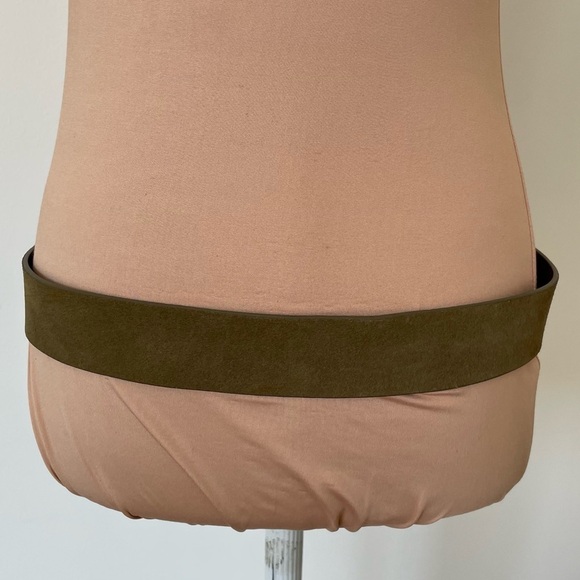 Frame Cargo Green Suede Gold Hardware Adjustable O Ring Belt LWBT0065 Sz Medium - Picture 4 of 10